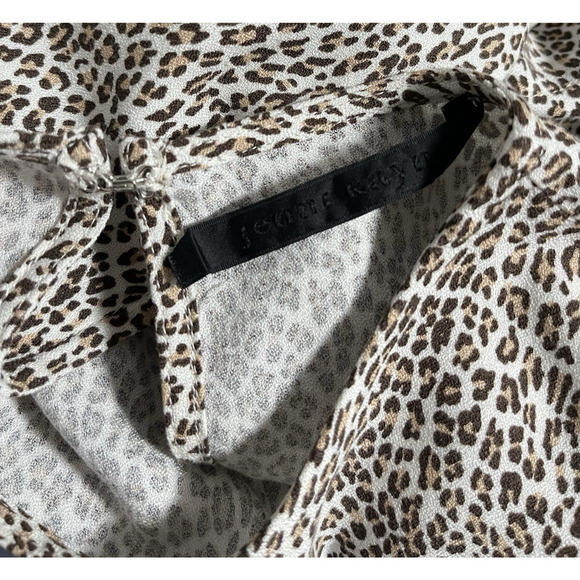 Jenni Kayne Mini Leopard Print T-Shirt Shift Dress Size S Viscose Quiet Luxury - Picture 6 of 7